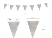Vlaječková party girlanda stříbrná 10 m