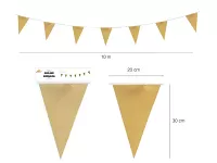 Vlaječková party girlanda zlatá 10 m