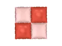 Nafukovací pozadí do fotokoutku čtverec červená-rosegold 35 x 35 cm - 4 ks