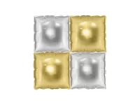 Nafukovací pozadí do fotokoutku čtverec zlatá-stříbrná 35 x 35 cm - 4 ks