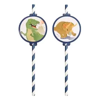 Papírové brčka Happy Dino 8 ks