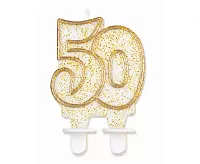 Svíčka narozeninová číslice 50 zlatá