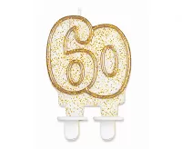 Svíčka narozeninová číslice 60 zlatá