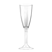 Sklenky na sekt šampusky s podstavcem průhledné - 4 ks