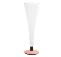 Sklenky na sekt šampusky s podstavcem rosegold - 6 ks