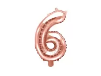 Foliová číslice - rose gold 6 - 35 cm