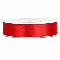 Saténová stuha červená 12 mm x 25 m