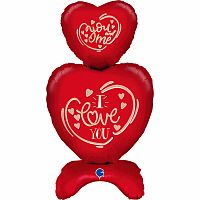 Fóliový balonek Samostojící srdce I love you 97 cm