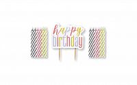 Set svíček Glitz - rosegold Happy birthday 13ks