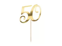 Dortová ozdoba "50" zlatá, 20.5cm