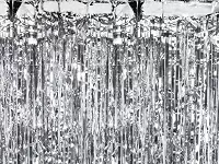 Stříbrný party závěs 100 x 200 cm