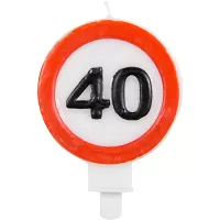 Narozeninová svíčka dopravní značka 40. narozeniny