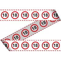 Narozeninová girlanda - bezpečnostní páska dopravní značka 18. narozeniny 15m