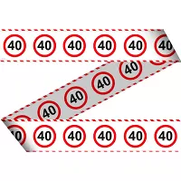 Narozeninová girlanda - bezpečnostní páska dopravní značka 40. narozeniny 15m