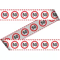 Narozeninová girlanda - bezpečnostní páska dopravní značka 50. narozeniny 15m