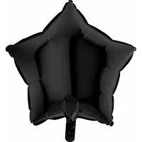 Foliový balonek hvězda černá 45 cm - Nebalený