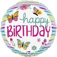 Foliový balonek Motýlci - Happy Birthday 46 cm