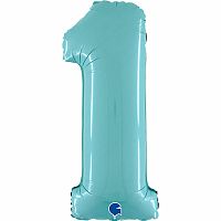 Foliová číslice pastelově modrá 1 - 66 cm