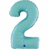 Foliová číslice pastelově modrá 2 - 66 cm