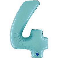 Foliová číslice pastelově modrá 4 - 66 cm
