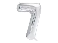 Foliová číslice - stříbrná 7 - 86 cm