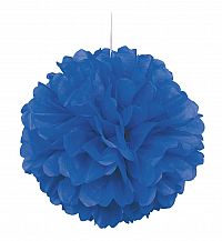 Dekorační závěsný pom pom královsky modrý, 40cm