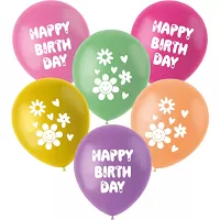 Latexové balónky boho Happy Birthday  6 ks