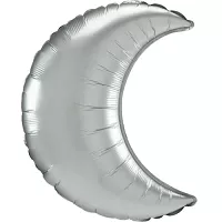 Foliový balonek Měsíc Satin stříbrný - 89 cm
