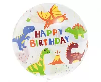 Foliový balonek bublina dinosauři Happy birthday 51 cm