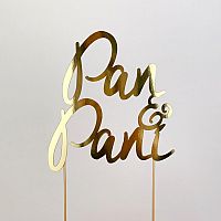 Zápich do svatebního dortu - zlatý Pan Paní