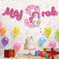 Party girlanda - Můj 3. rok - růžová