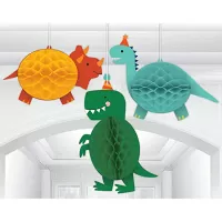 Závěsná dekorace pom pomy Happy Dino 3 ks