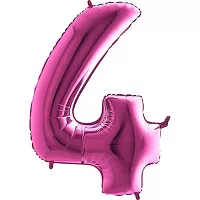 Foliová číslice - růžová 4