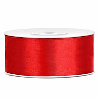 Saténová stuha červená 25 mm x 25 m