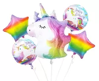 Sada foliových balonků duhový Jednorožec - 5 ks