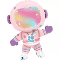 Foliový balonek Vesmír - růžový Astronaut 71 cm