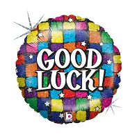 Fóliový balónek Kruh Good Luck kostičky 46 cm