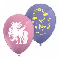 Latexové balonky Jednorožec a duha 28cm - 8ks