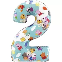 Foliová číslice 2 - Prasátko Peppa 66cm