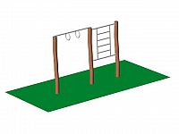 Pevné kruhy a žebřina AW04, AKÁT, Workoutový prvek