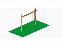 Šplhací prvek (tyč + lano) AW06 - var 2.5 m, AKÁT, Workoutový prvek
