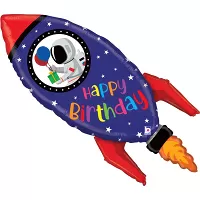 Foliový balonek Raketa Happy Birthday 91 cm