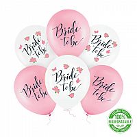 Latexové balonky Bride to be, květy 30 cm - 6 ks