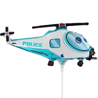 Fóliový balónek MINI Policejní vrtulník modrý 35 cm