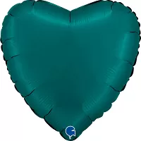 Fóliový balónek smaragdově zelené srdce 46 cm