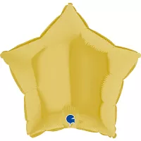 Foliový balonek hvězda pastelově žlutá 46 cm