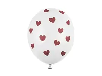 Latexový balonek bílý se srdíčky 30 cm