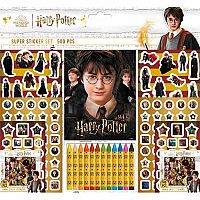 Samolepkový set s omalovánkami a voskovkami Harry Potter - 500 ks