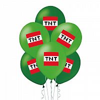 Latexové balonky Minecraft - TNT - 12 ks 30 cm
