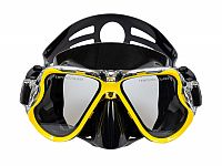 Šnorchlovací set 3 v 1, ŽLUTÝ, L/XL, ploutve 42-47, maska, šnorchl